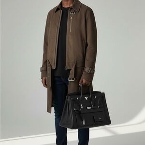 Hermès Togo HAC Multipockets Black Vegan  Leather “ Style”  Briefcase